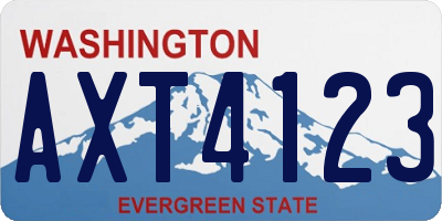 WA license plate AXT4123