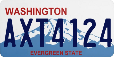 WA license plate AXT4124