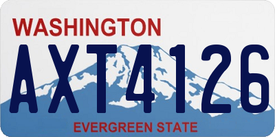 WA license plate AXT4126