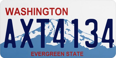 WA license plate AXT4134