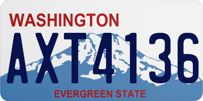 WA license plate AXT4136