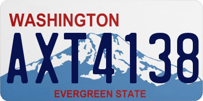 WA license plate AXT4138