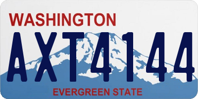 WA license plate AXT4144