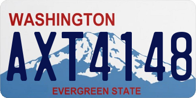 WA license plate AXT4148