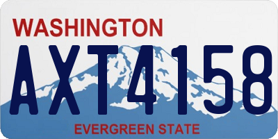 WA license plate AXT4158