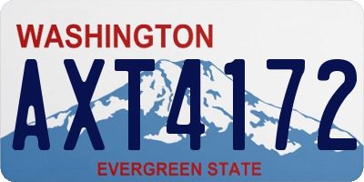 WA license plate AXT4172