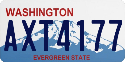 WA license plate AXT4177