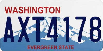 WA license plate AXT4178