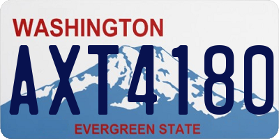 WA license plate AXT4180