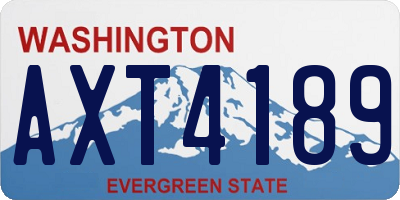 WA license plate AXT4189