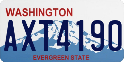 WA license plate AXT4190