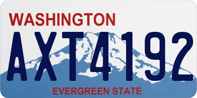 WA license plate AXT4192