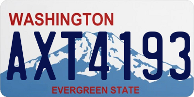 WA license plate AXT4193