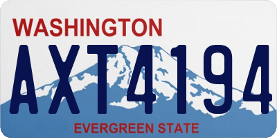 WA license plate AXT4194