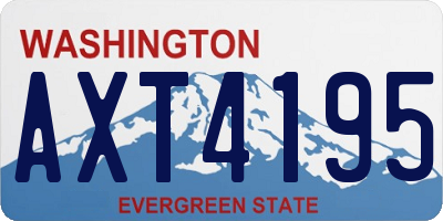 WA license plate AXT4195