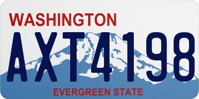 WA license plate AXT4198
