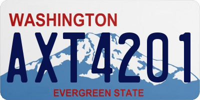 WA license plate AXT4201