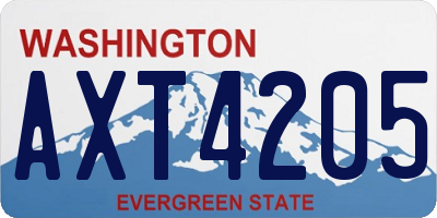 WA license plate AXT4205