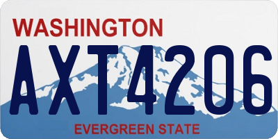 WA license plate AXT4206