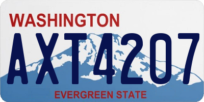 WA license plate AXT4207