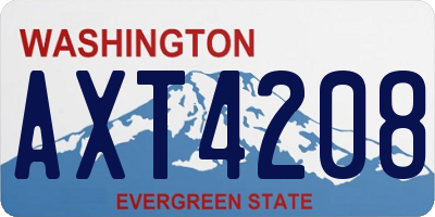 WA license plate AXT4208