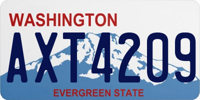 WA license plate AXT4209