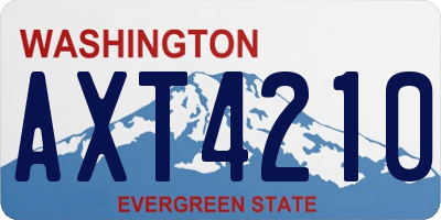 WA license plate AXT4210