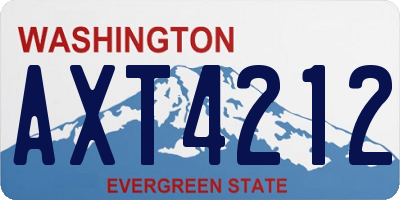 WA license plate AXT4212