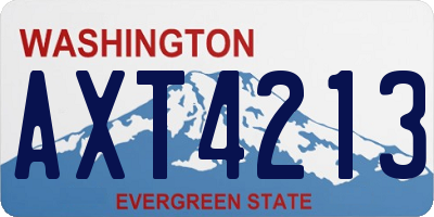 WA license plate AXT4213