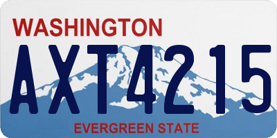 WA license plate AXT4215