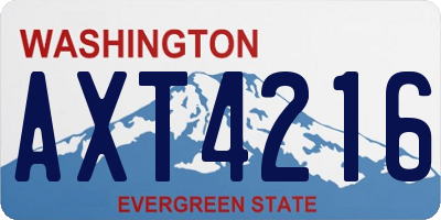 WA license plate AXT4216