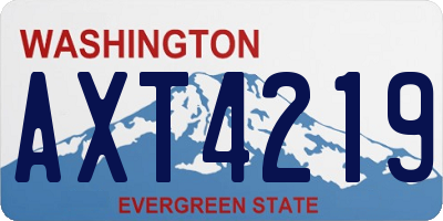 WA license plate AXT4219