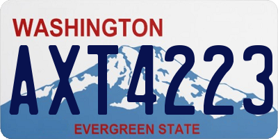 WA license plate AXT4223