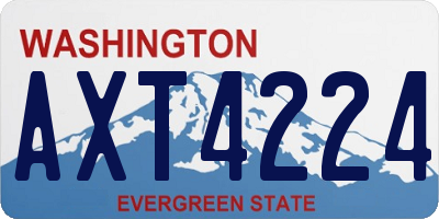 WA license plate AXT4224