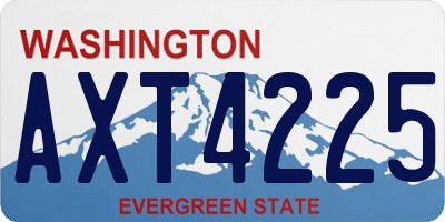WA license plate AXT4225