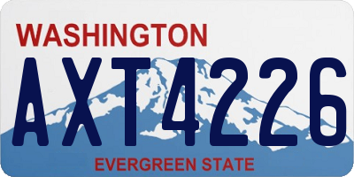 WA license plate AXT4226