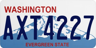 WA license plate AXT4227