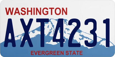 WA license plate AXT4231