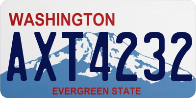 WA license plate AXT4232