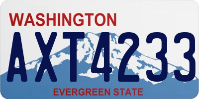 WA license plate AXT4233