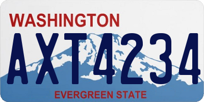 WA license plate AXT4234