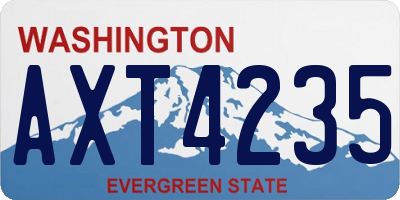 WA license plate AXT4235