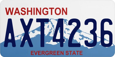 WA license plate AXT4236