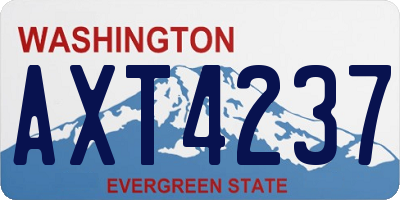 WA license plate AXT4237