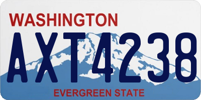 WA license plate AXT4238