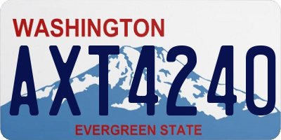 WA license plate AXT4240