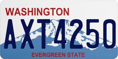 WA license plate AXT4250