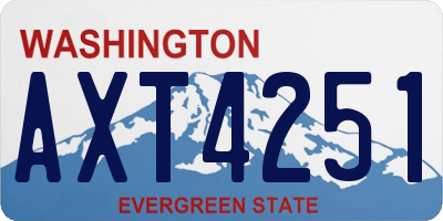 WA license plate AXT4251
