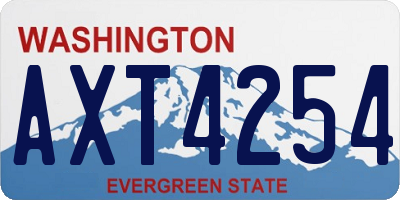 WA license plate AXT4254