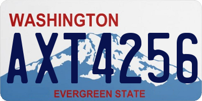 WA license plate AXT4256